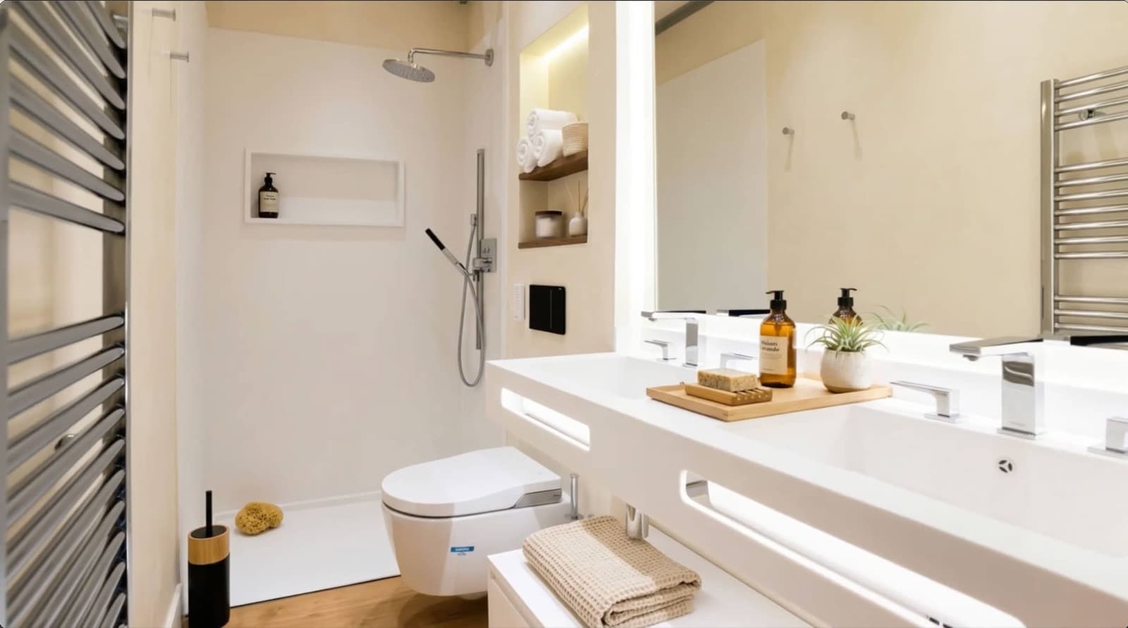 Baño reformado con acabados premium